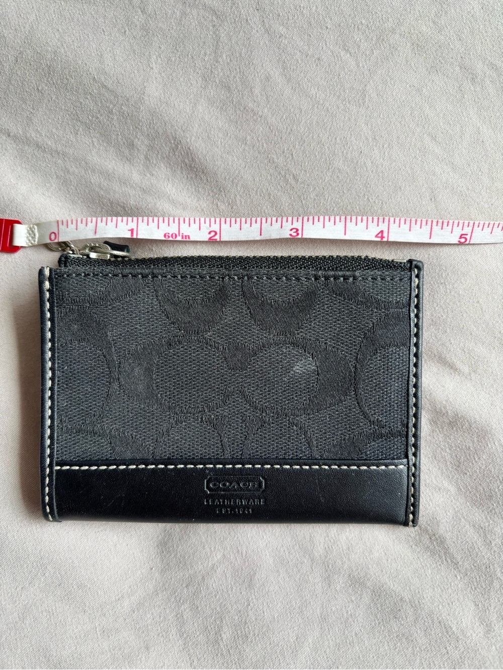 Coach Signature Black Canvas Coin Purse
